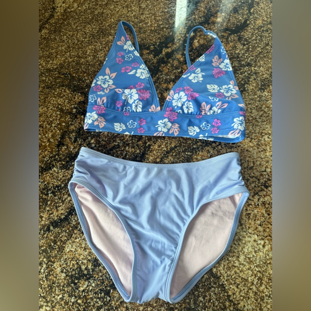 art class Blue Floral Kids Bikini - Picture 2 of 7